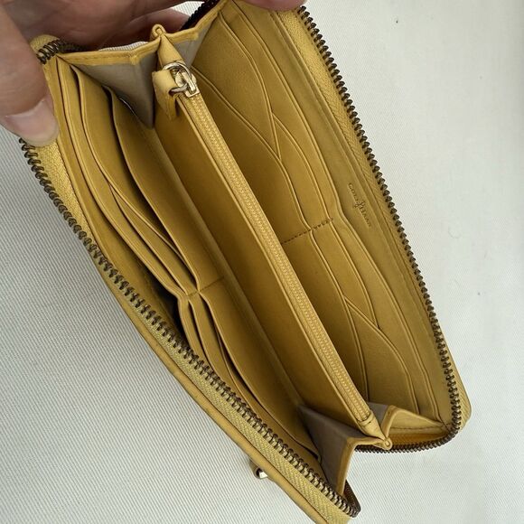 Cole Haan Continental Wallet Zip-Around Leather Weave Woven Travel Zip - Picture 4 of 12